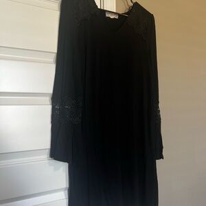 Black Lace Sleeve Dress